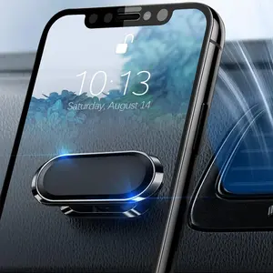 Magnetic Phone Mount for Car, Flat Phone Magenet Universal for Cars, Upgraded Phone Holder for Car Dashboard, Wall, Compatible with Cell Phone, Mini Tablets, and More (Black)