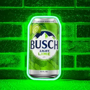 Busch Lime Beer Led Neon Sign for Wall Decor, Wall Mounted Neon Lights for Bedroom Led Signs Suitable for Man Cave Bar Pub Restaurant Christmas Birthday Party Gift Led Art Wall Atmosphere Lighting