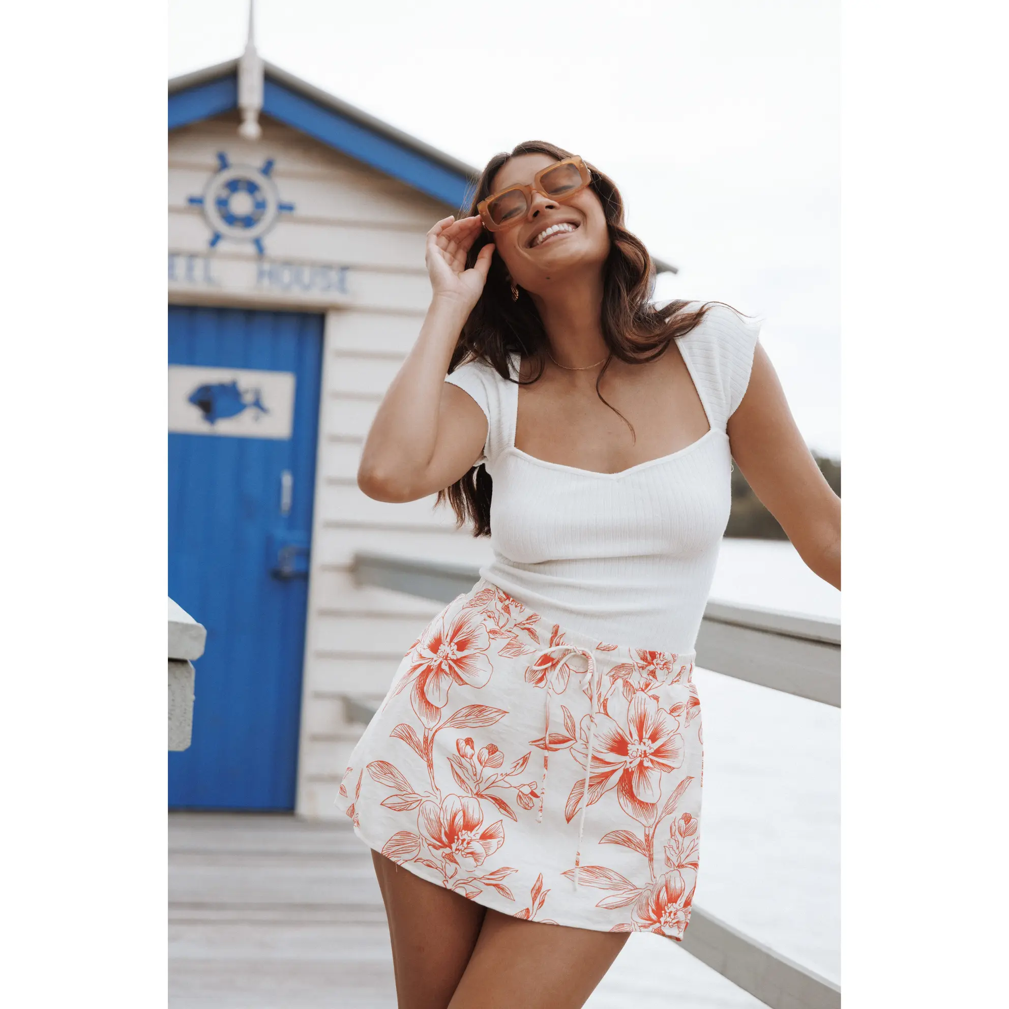 Maxima Mini Skirt - Red Floral