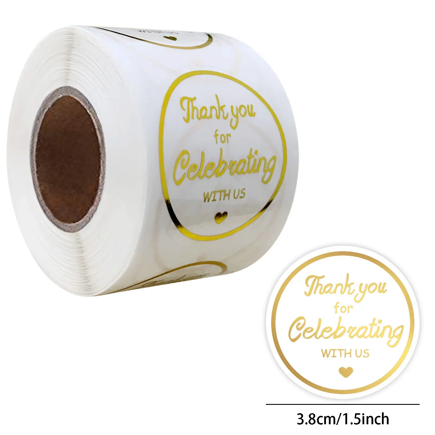 500 Pieces/1 Roll, 3.8cm/1.5in Transparent Stickers, Self-Adhesive Waterproof Dots, DIY Envelope Seals, Personalized Gift Stickers
