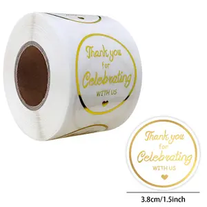 500 Pieces/1 Roll, 3.8cm/1.5in Transparent Stickers, Self-Adhesive Waterproof Dots, DIY Envelope Seals, Personalized Gift Stickers