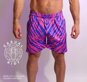ICON SHORTS-BLUE/PINK ZEBRA