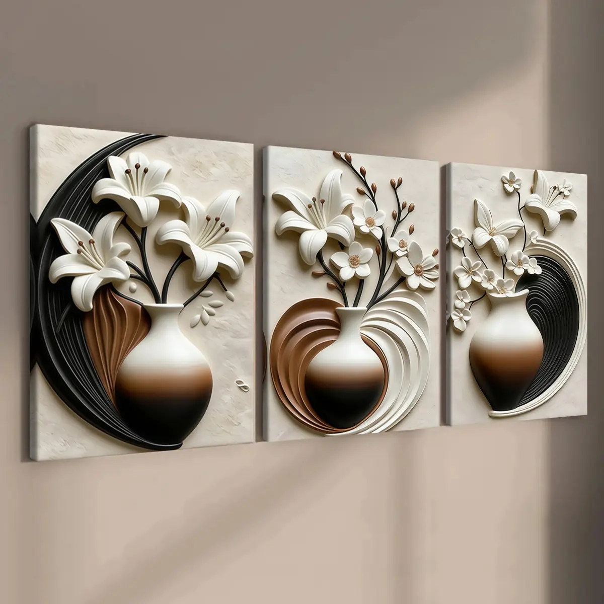 3-count wooden frame canvas, living room and entrance hall decoration poster, family poster, modern living room decoration, Modern home decoration, waterproof art, Decoration Items