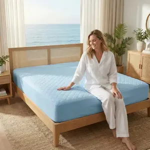 1PC Waterproof Mattress Pad (No Pillowcase & Pillow), Soft Skin-Friendly Stain-Resistant Wrinkle-Free with Deep Pocket, Ideal for Home & Dorm sheet protector  bed sheet set