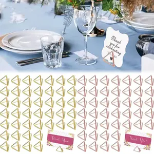 25 Triangle Card Holders for Table Settings, Metal Name Card Stands for Weddings, Parties, and Office Use, Office Supplies