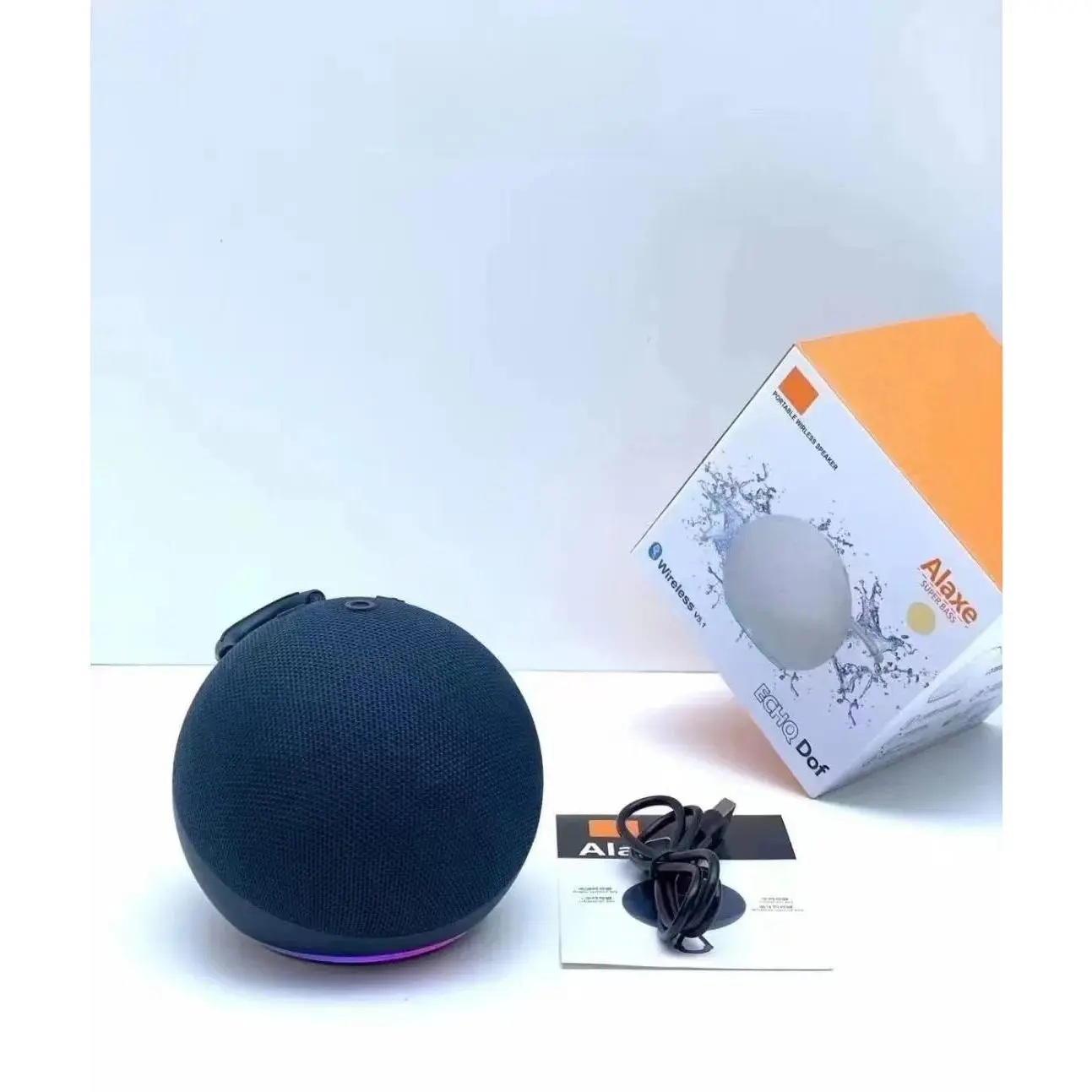 Portable Mini Spherical Bluetooth 5.3 Speaker - ABS Plastic Palm-Size Audio Device with RGB Lights, Waterproof Bass Stereo Subwoofer, 20kHz Sound, USB, SD Card Slot, Auxiliary Input, for Smartphones, Mobile Devices, Home & Outdoor Use, Smartphone, Connect