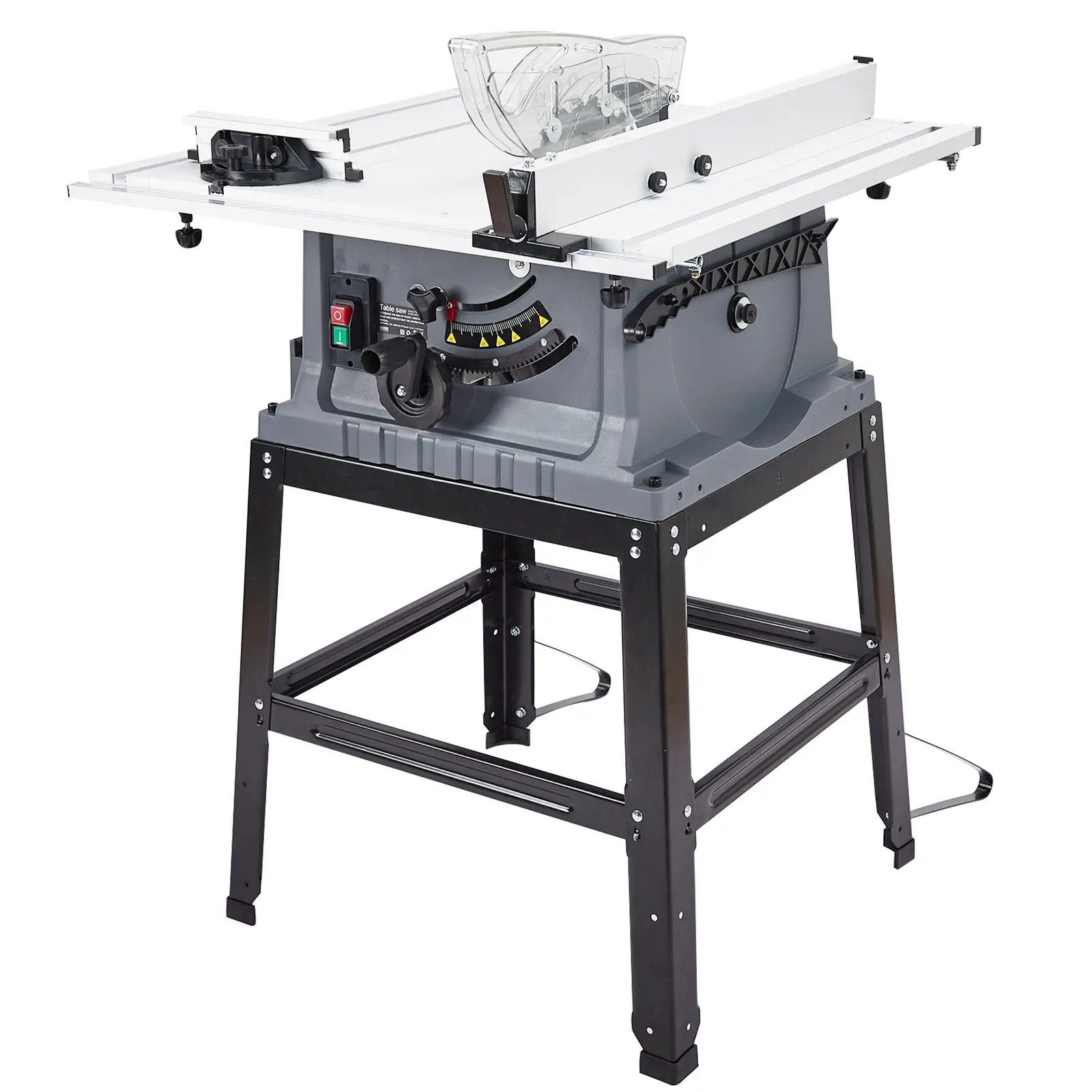 Portable Table Saw 10 Inch Bench Saw for Woodworking Adjustable Bevel Compact Jobsite Saw with Safety Guard Multi Material Cutting 15Amp Precision Crosscut