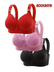 Women's Thin Elegant Bra Set with Adjustable Straps and Lace Trim, Lace Brassiere Fit, Comfortable Breathable No Underwire Bras, Various Colors, Essential Everyday Lingerie, Breathable Comfy Bra
