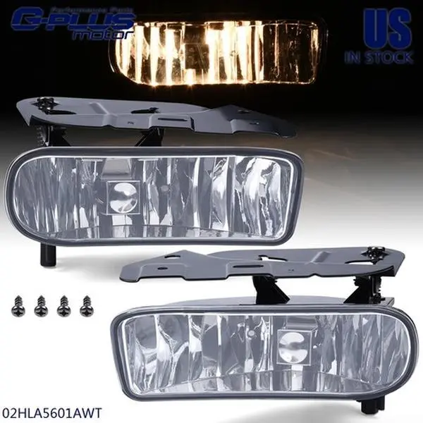 G-PLUS LED Fog Lights with H8 Halogen Bulbs - Vehicle-Specific Front Bumper Replacement Lamp Unit with Glass Lens, Fits Listed 2002-2006 Cadillac Escalade ESV EXT Vehicles