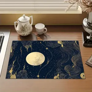 Silica Mud Coffee Machine Mat, Quick-Dry Drainage Pad, Absorbent Bowl Dish Pad, Heat-Resistant Table Mat, Non-Slip, Kitchen Use