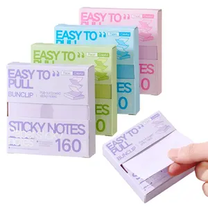 BUNCLIP Pop-Up Sticky Notes Set for Organization, 3x3 Inch Self-Stick Notepads, 160 Sheets, 4 Pastel Colors - Ideal for Office Desk, School Supplies, Home Bulletin Board
