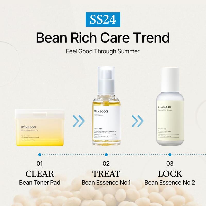 [mixsoon] Bean Essence 50ml – Gentle Exfoliating Korean Skin Care Essence for Hydrating, Smoother Texture and a Dewy, Glass-Skin