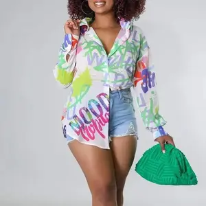 Letter print button front top