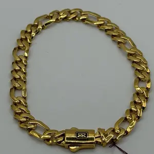 Sterling Silver 925 golds plated bracelet 8in 7mm