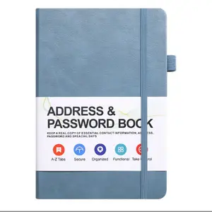 A6 Size Safe Hardcover Password Logbook, Alphabetical Label Organization, Ideal for Home Office School Use, Origin China