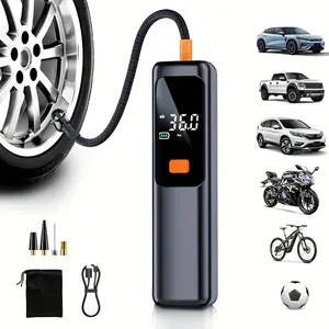 150psi Tire Inflator, Wireless Air Compressor with Digital Pressure Gauge and LED Light, Mini Compact Pump for Cars Bikes Motorcycles Balls