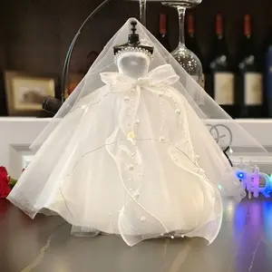 26cm Mini Wedding Dress For Doll Wedding Party Decorations Model Little Kids Gift Girlfriend Valentiens Day Present