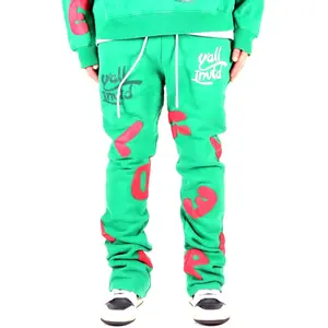 ARTI Heavy weight brushed graphic skinny flare stacked pants