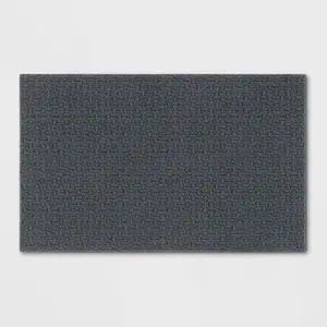 2'6"x3'10" Washable Solid Machine Tufted Accent Rug Gray - Threshold