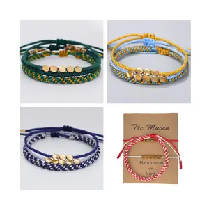 Handmade Copper Beads Braided Bracelets | Strand Bracelets | Handmade Jewelry for Woman Man | Lucky Tibetan Bohemian Style Handmade Bracelets for Yoga Christmas Birthday Goodies Bags Gift | Couple Bracelets