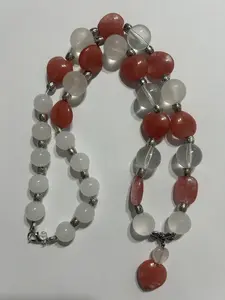 Beaded Peach Necklace