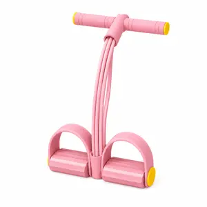 Multifunction Pedal Resistance Trainer with 6 Tubes, Portable Foot Pedal Exerciser for Home Workout, Stretching, Warm-Up & Daily Fitness Training