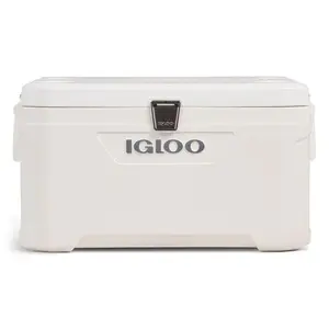 Marine Elite 54 Quart Cooler White Heavy Duty Ice Chest for Fishing Boating Camping Beach BBQ Travel Outdoor Insulated Cooler Long Ice Retention