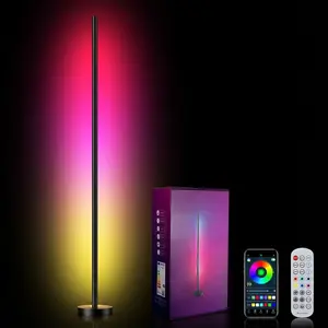 Corner Floor Lamp, RGB LED Corner Lamp with Music Sync, Smart App and Remote Control Color Changing Ambience Light, LED Lamp with 16 Million Colors for Bedroom, Living Room Gaming Room