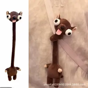 Long-necked evil dachshund dog toy, funny plush doll keychain, plush toy for vending machines, gift doll