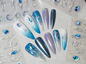 Blue Gems Jelly Nails Sticker