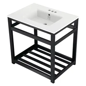 31" x 22" Ceramic Console Sink (4-Inch, 3-Hole)