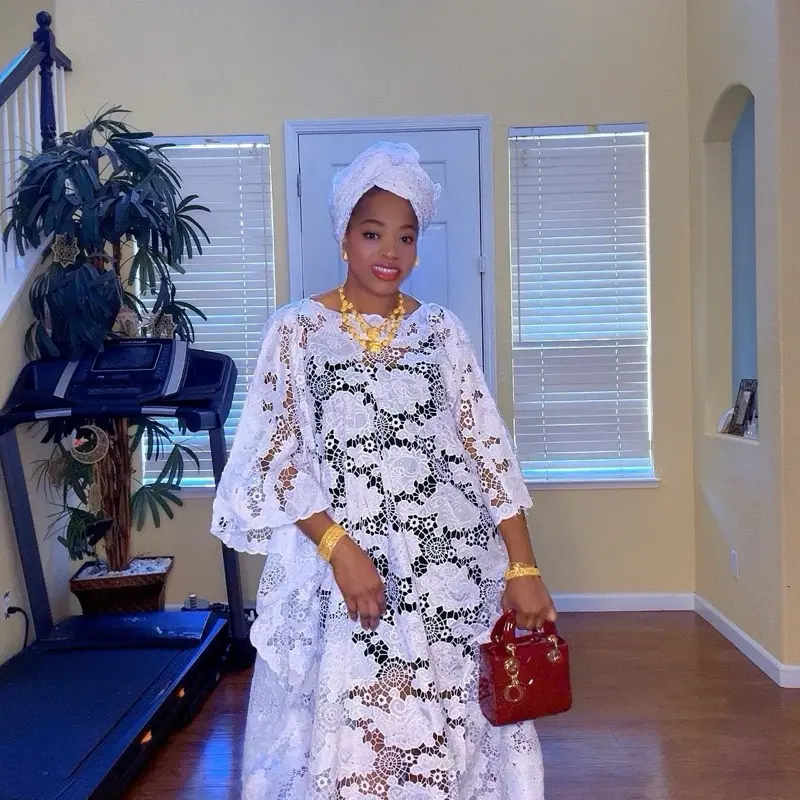 Elegant White guipure Lace bubu. Plus size
