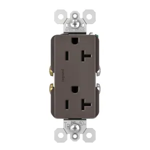 Legrand TR26352R radiant 20A Tamper-Resistant Duplex Outlet, Brown