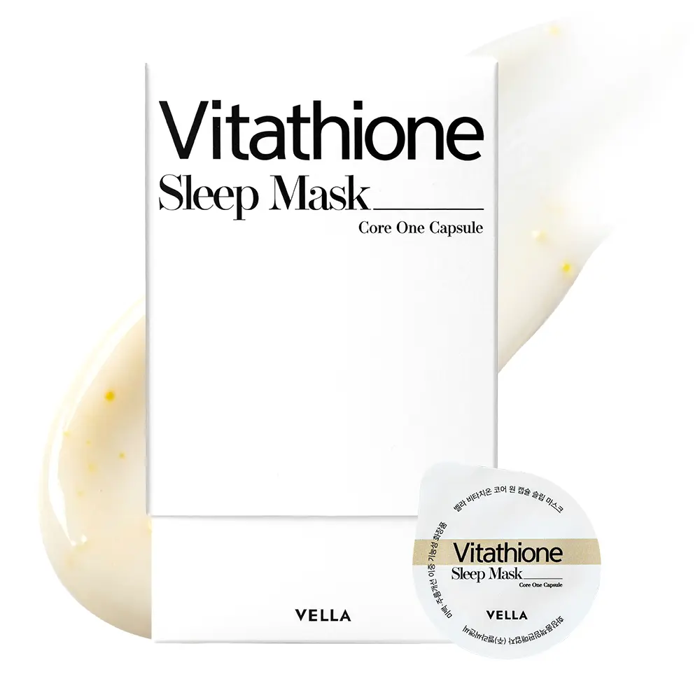 VELLA COSMETIC Vita Overnight Mask, K-Beauty single-dose skincare with Vitamin C & Vita Complex for glowy and revitalized skin, Travel-friendly - All skin types, 30 doses of 0.07 fl oz (2 mL)