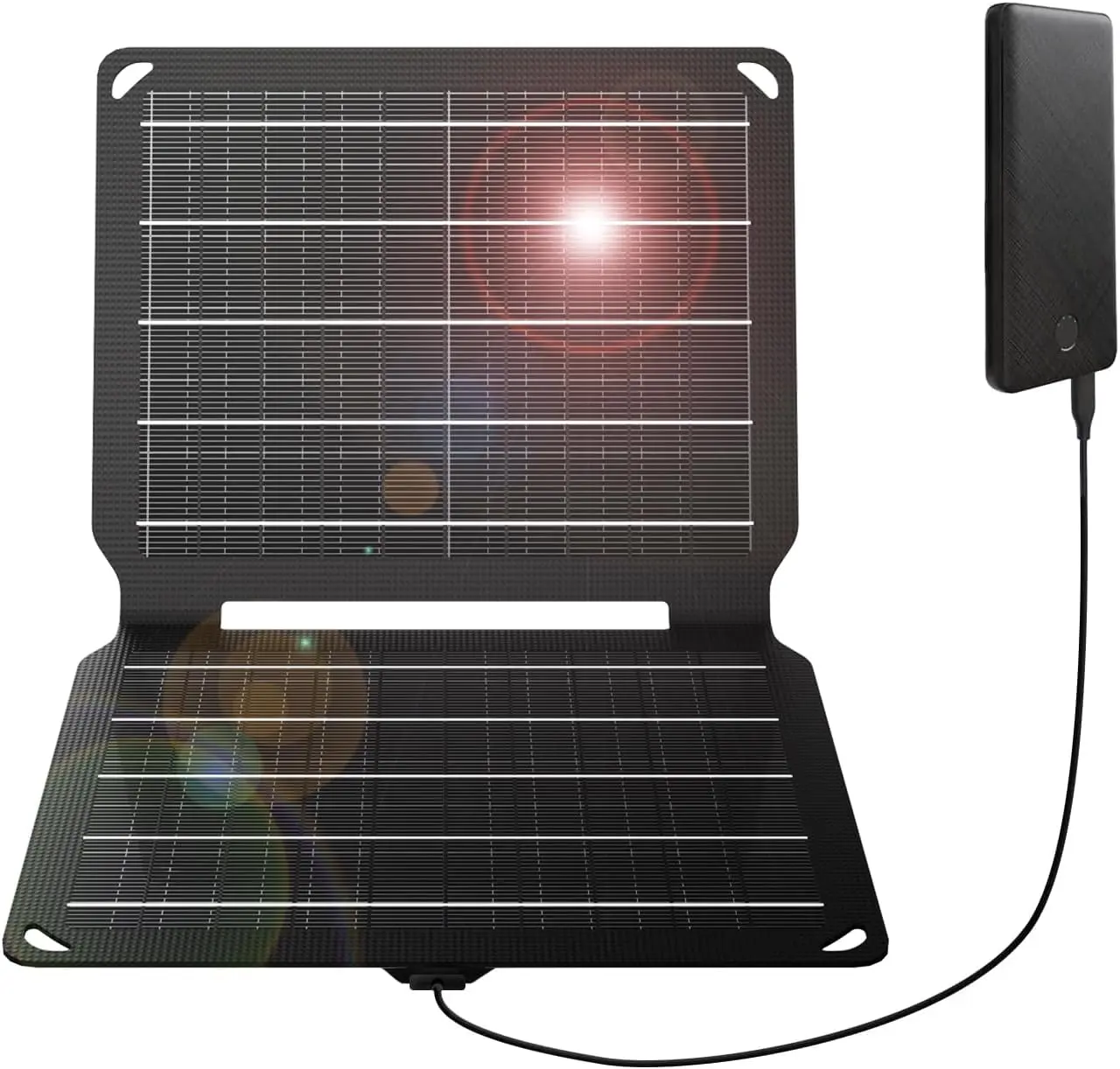 FlexSolar 10W Foldable Solar Charger - IP67 Waterproof, 5V/2A Max Dual USB Outputs Solar Panels for Camping, Hiking Light Outdoor Use, Compatible with iPhone, iPad, Samsung (Powered by Sunlight)