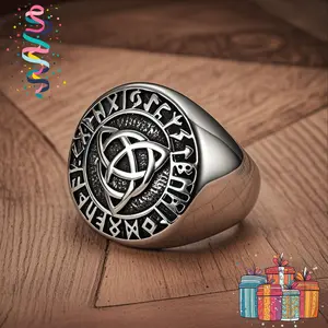 1pc Elegant Fashion Geometric-Shaped Gunmetal Anti-Rust Steel Ring - European & American High-End Style, Holiday Gift for Family, Suitable for Daily Wear, Elegant Fashion Rings, Geometric-Shaped Rings