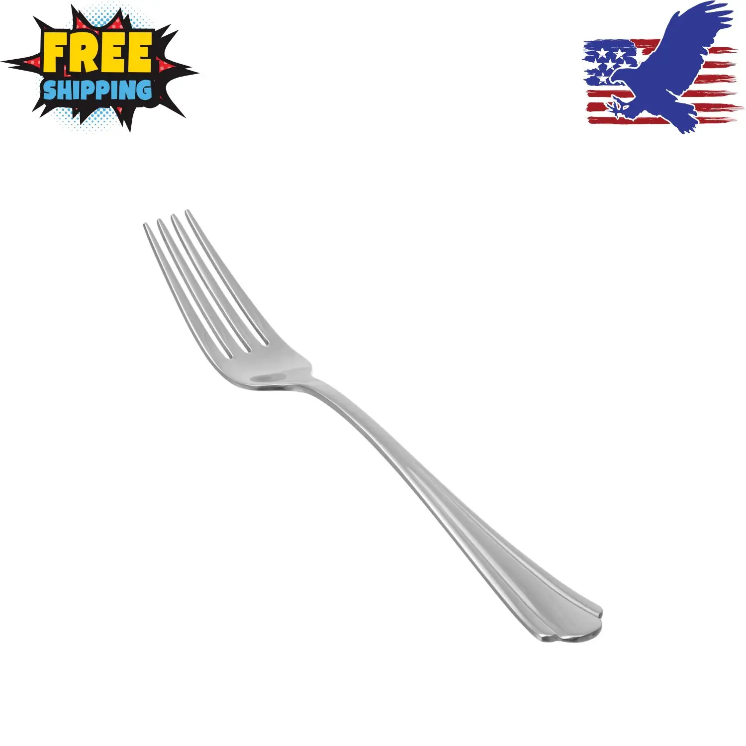 Stainless Steel Dishwasher Safe Dinner Forks with Scalloped Edge, Silver, Pack of 12