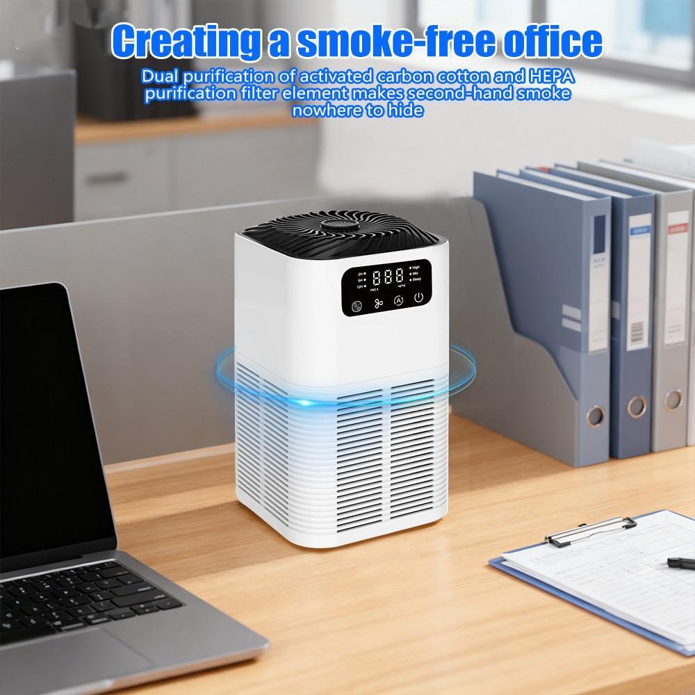 Air Purifier for Home Large Room, H13 HEPA Air Cleaner with Activated Carbon, 360° Air Intake, Ultra Quiet 25dB, LCD Display, Timer, Aromatherapy, Pet Odor Smoke Dust Removal