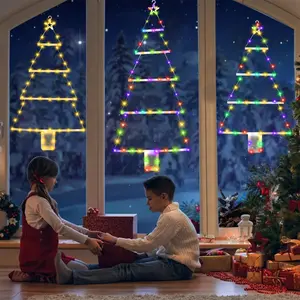 New Christmas Tree Warm LED Ladder Lights Navidad Natal Noel Light Garland Merry Christmas Decorations For Home 2025 New Year 2025 Gifts