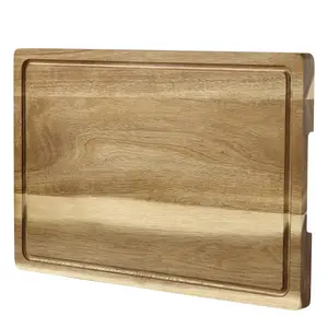 Garvee Large Acacia Wood Cutting Board, 18 x 12 Inch, Reversible Butcher Block with Deep Juice Groove, Durable and Versatile for Meat and Vegetables, Featuring Handles for Easy Use
