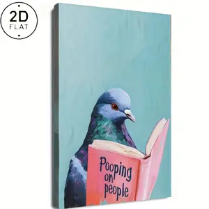 1PC 2D flat Pigeon Prank Guide with packaging style, room decoration, unique holiday gift paintings, waterproof, fade resistant, printed posters, and wall decorations