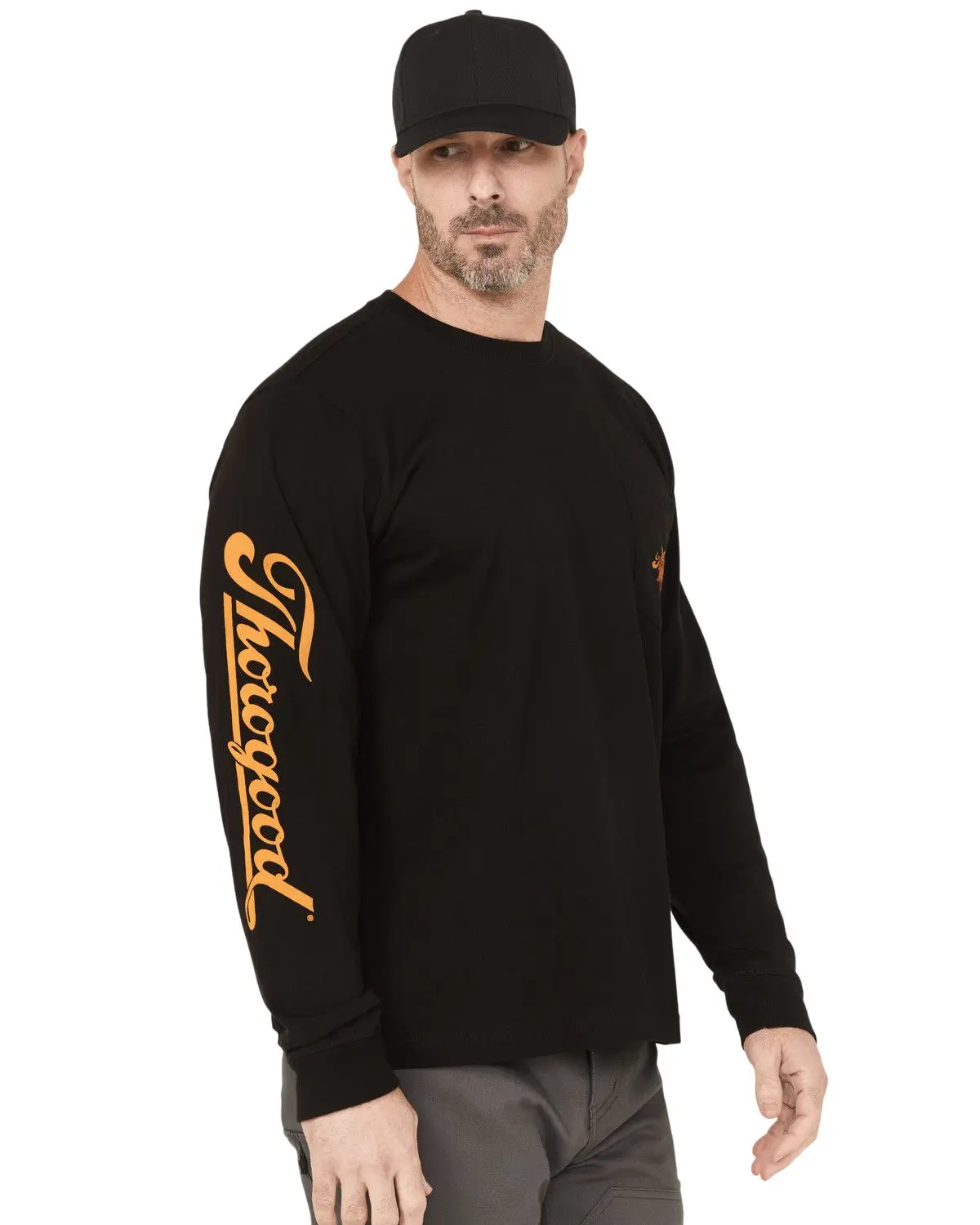 Thorogood Men's Men'S Usa Logo Long Sleeve Work T-Shirt - Tg206456-Blk