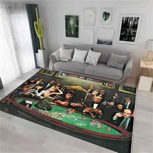 Scarface Rug, God Father Rug, Poker Theme Rug, Living Room Rug, Room Decor, Gift For Her Him, Home Decor Rug, Personalized Gift, Cool Rug