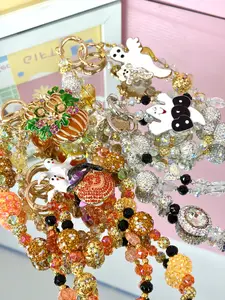 Halloween Rhinestone Bag Charm,Delicate Beaded Handbag Pendant Accessory for Women,Detachable,Pretty Holiday & Birthday Gift,Ideal Fall Gift for Girls & Women,Spooky Cute Vibe