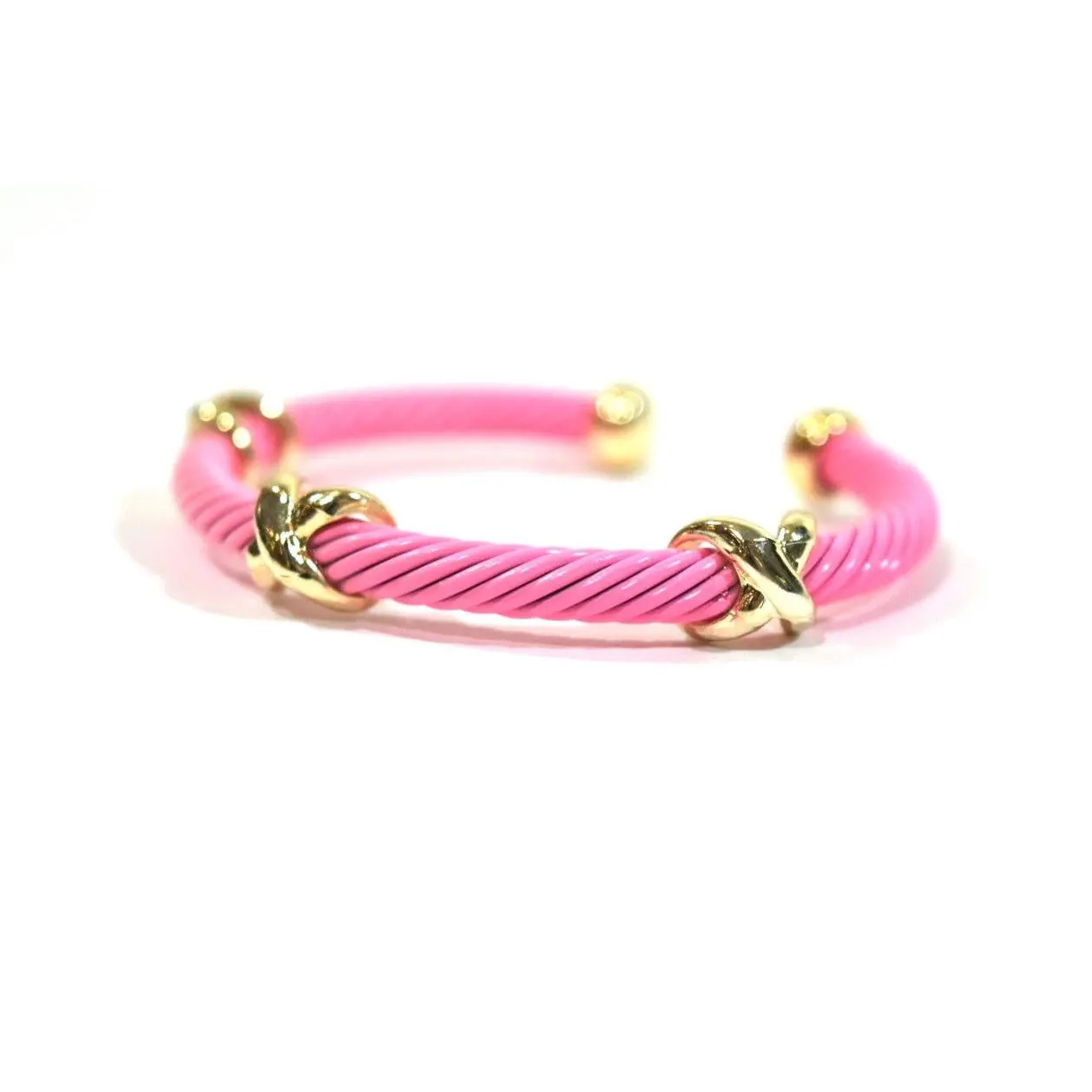Designer Inspired Cable Bracelet Pink