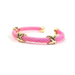 Designer Inspired Cable Bracelet Pink