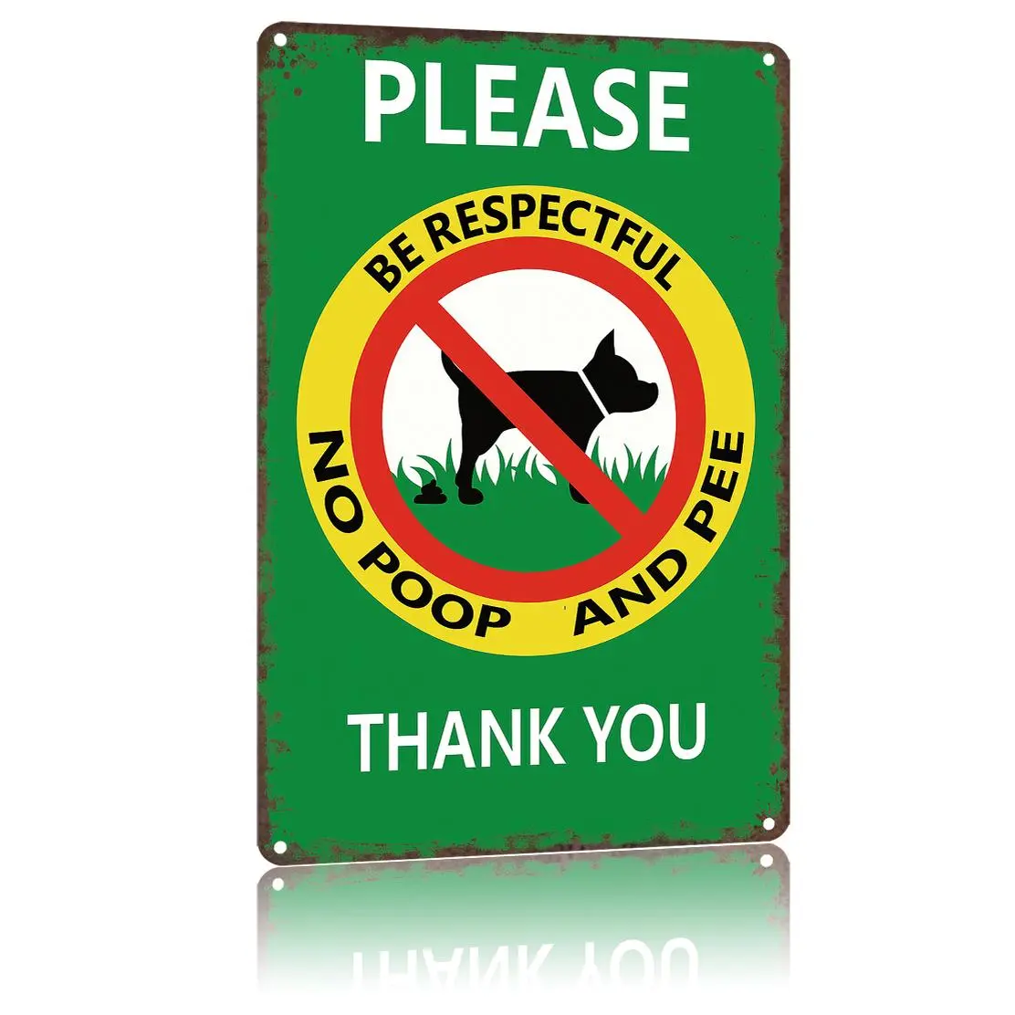 8x12 in Hangable Aluminium No Dog Poop/Peep Pet-Friendly Warning Sign, Waterproof Wall Metal Plaque, Home Decor for Bedroom & Outdoor Use