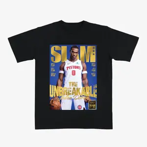 Jalen Duren SLAM Cover T-Shirt, Vintage Basketball Graphic Tee Featuring Unbreakable Metal Edition Pistons Design, Rising Star Fan Gift