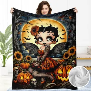 Betty Boop Flannel Soft Blankets Gifts, All-Season Cozy Throw for Women, Girls, Friends - Perfect for Birthdays, Hallows' Day, Funny Flannel Blanket, Women's Comfort Accessory Blanket Gift