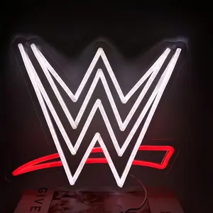 WWE Wrestling Neon Sign,Wrestling Neon Sign, LED Wrestling Neon Sign for Wall and Room Decor, USB Neon Night Light for Game Room Bedroom Men Caves Birthday Competition Party Gifts WWE fans  Father's Day Gift Modern Home,Galentine's Party Decor